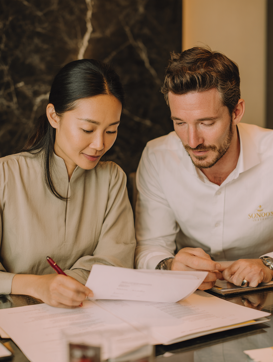 Specialists reviewing a business matter