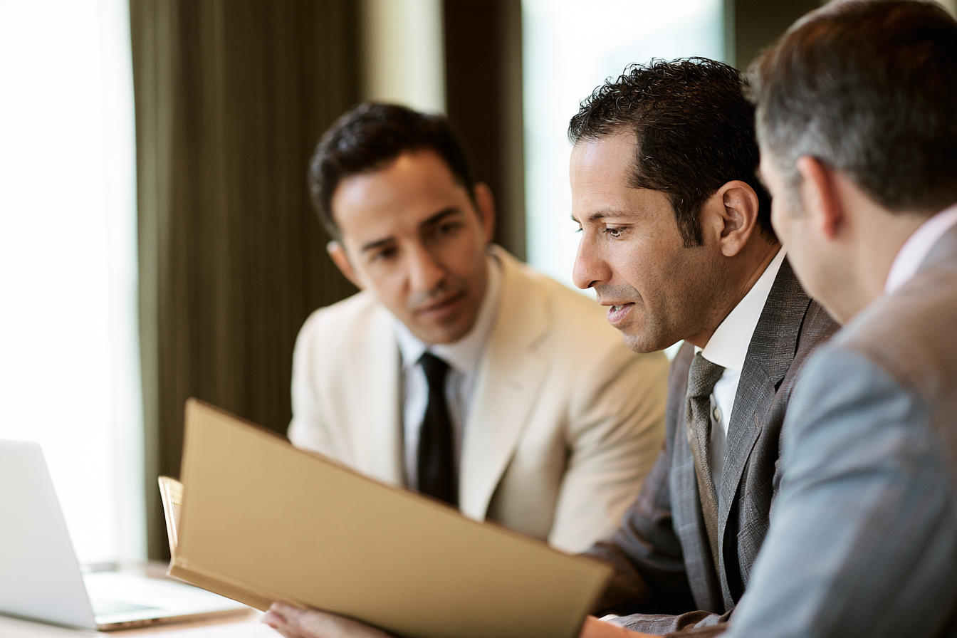 Professionals reviewing a regulated business proposal