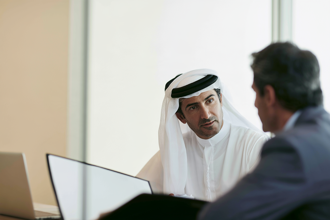 Business owner reviewing a group ownership plan