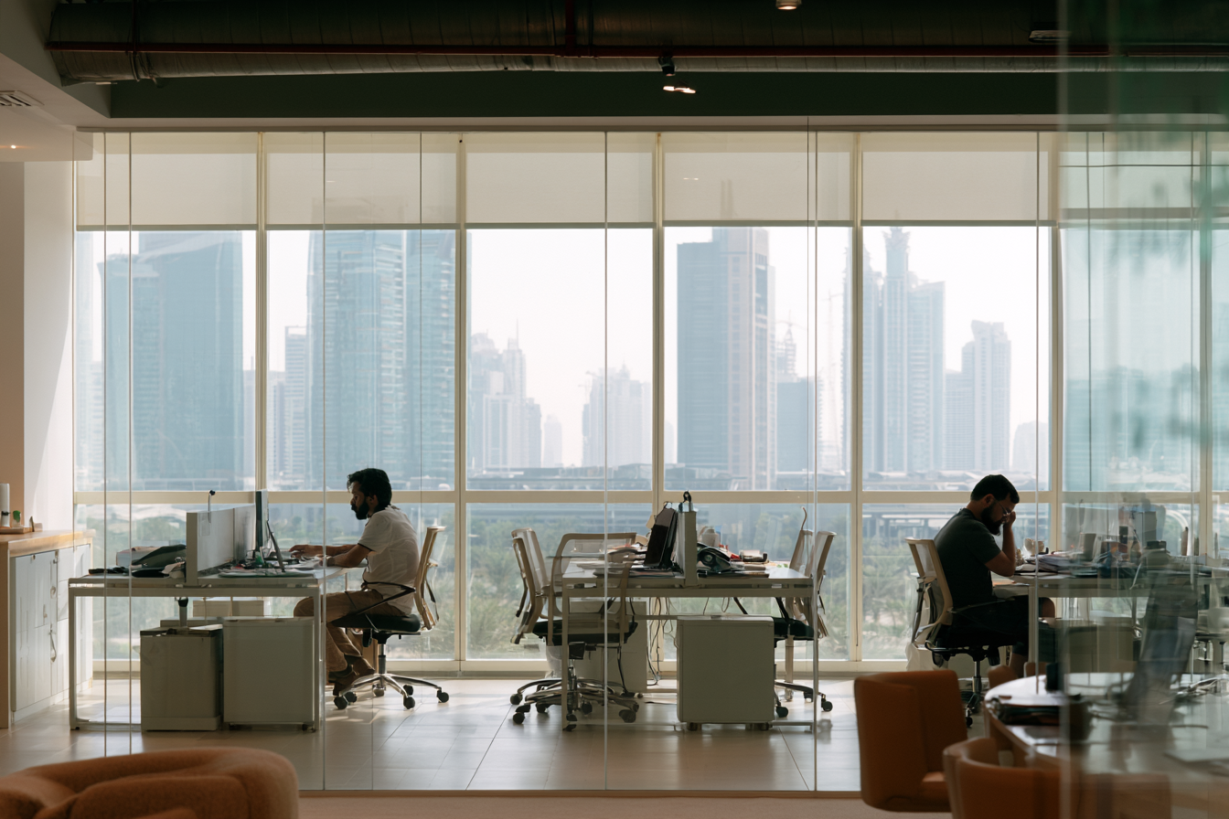 Technology workspace inside a specialist UAE business cluster