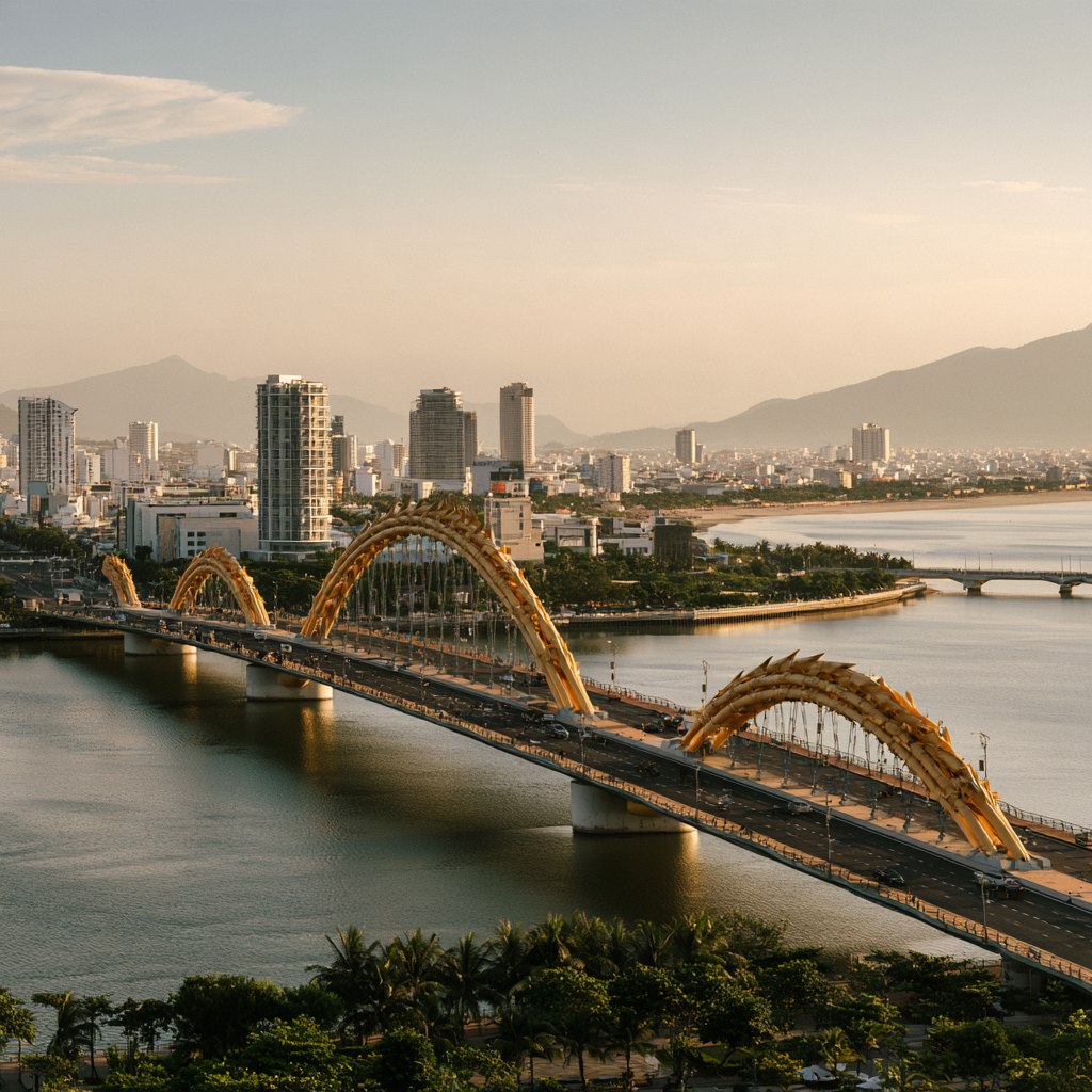 Dragon Bridge over the Han River in Da Nang