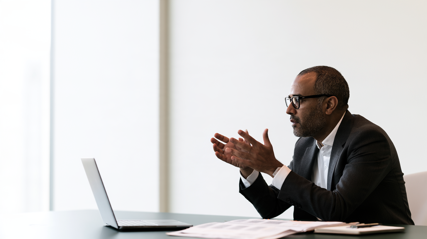 An adviser talking a position through at a desk