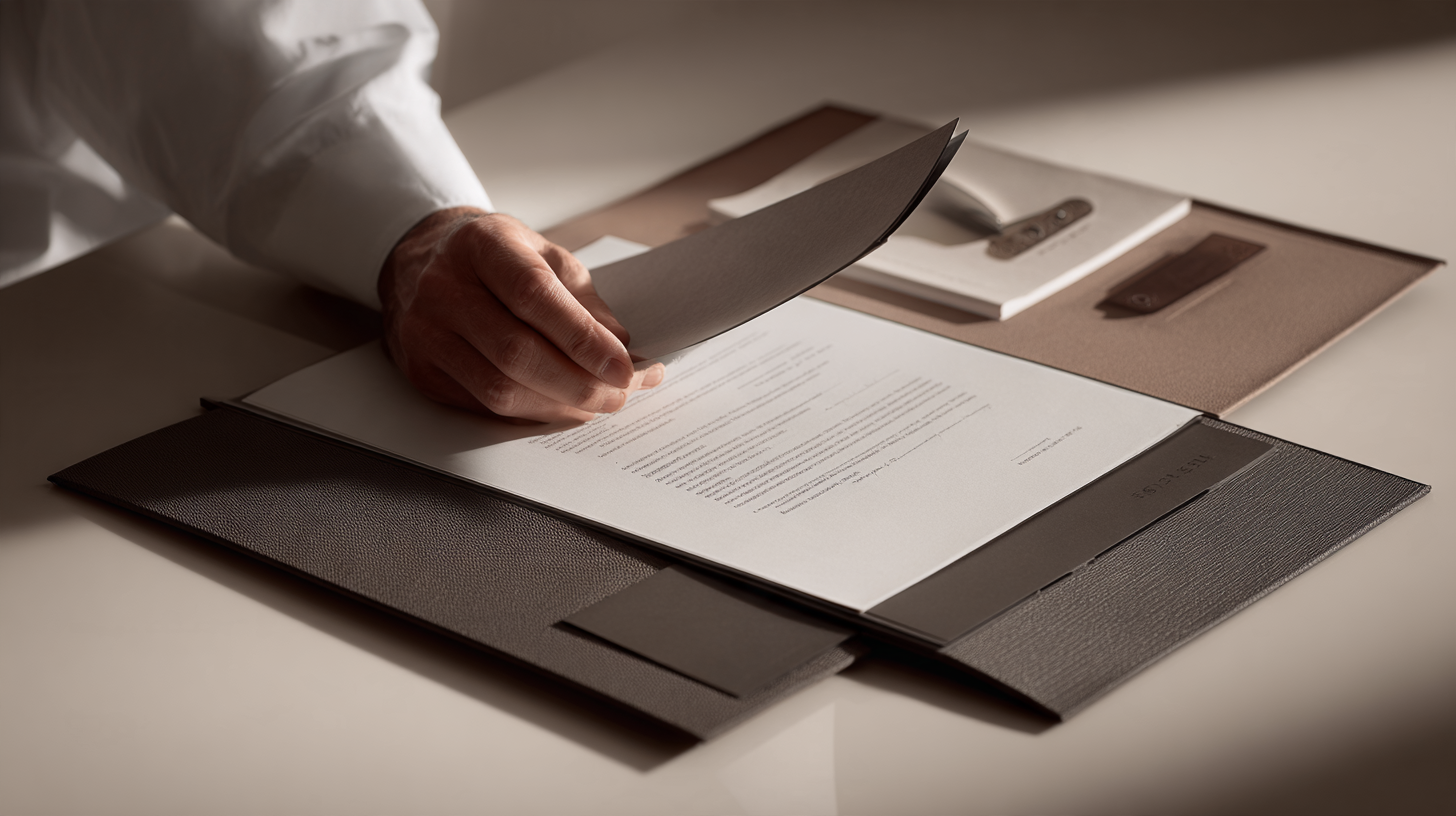 Confirmed papers being placed into a case file