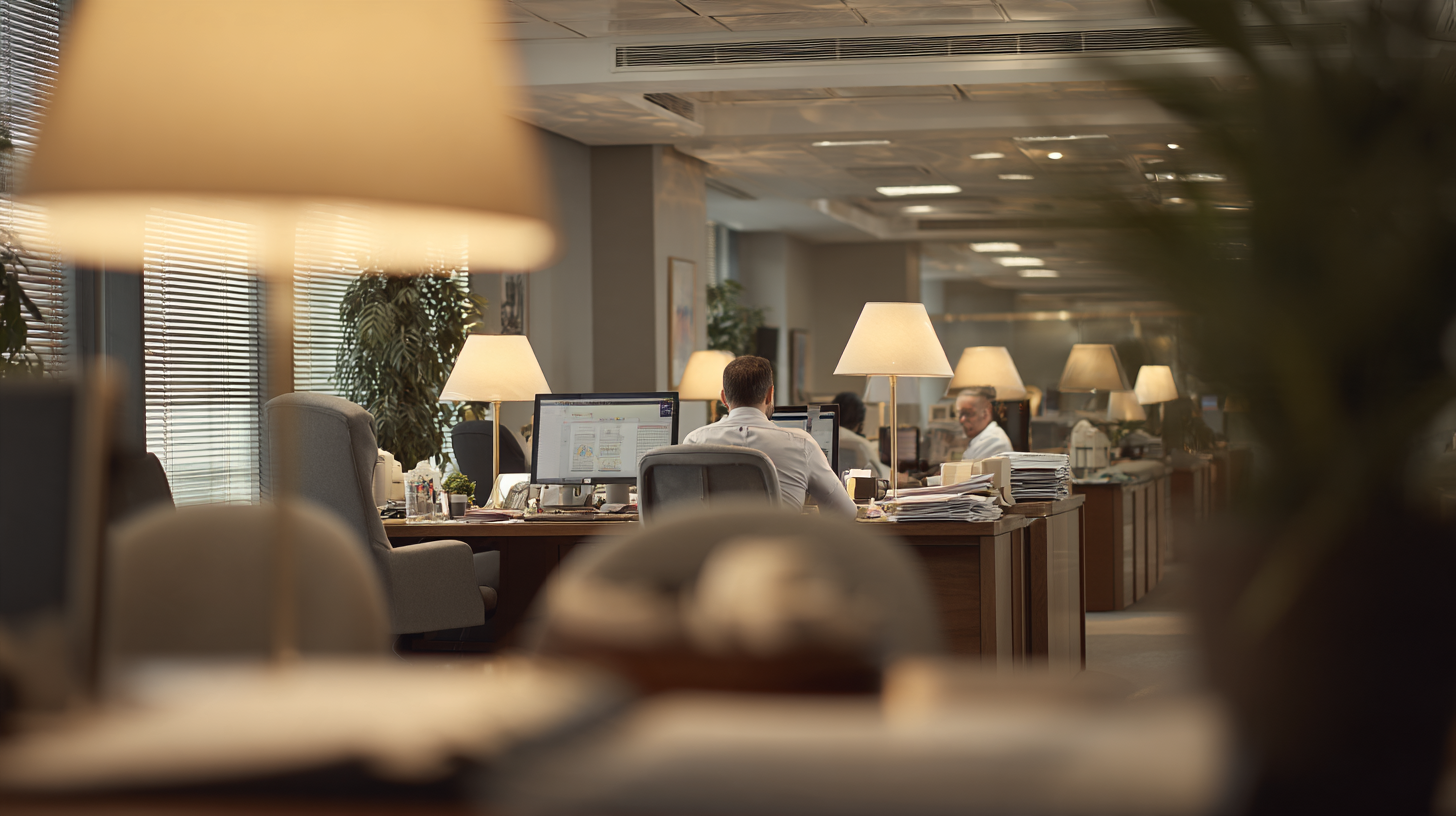An orderly office with staff working at their desks