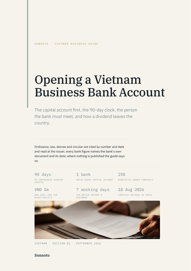 Cover of the Sonsoto Vietnam Business Banking guide