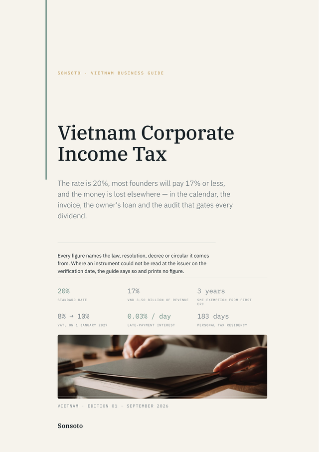 Cover of the Sonsoto Vietnam Corporate Income Tax guide
