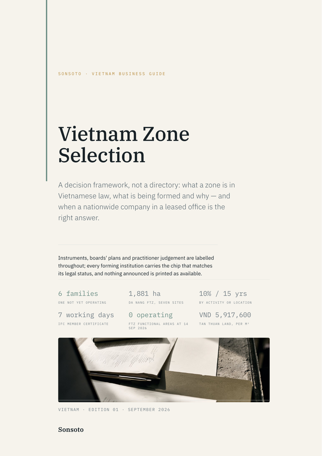 Cover of the Sonsoto Vietnam Zone Selection guide