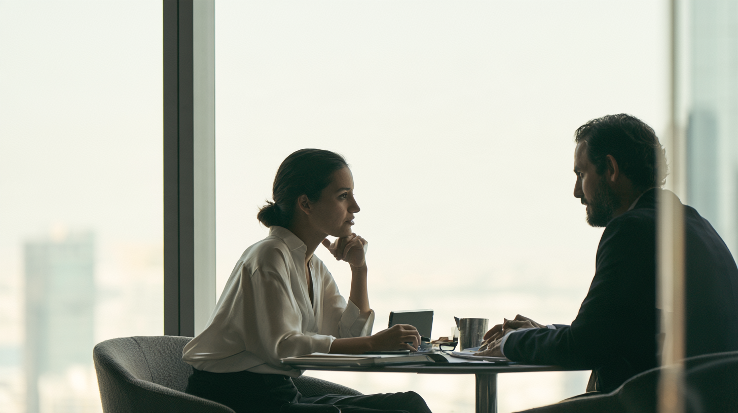 Advisor and founder discussing the scope of a company setup